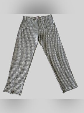 SEEA Made in California Textured Grid Seersucker Tapered Pants - Neutral Size M